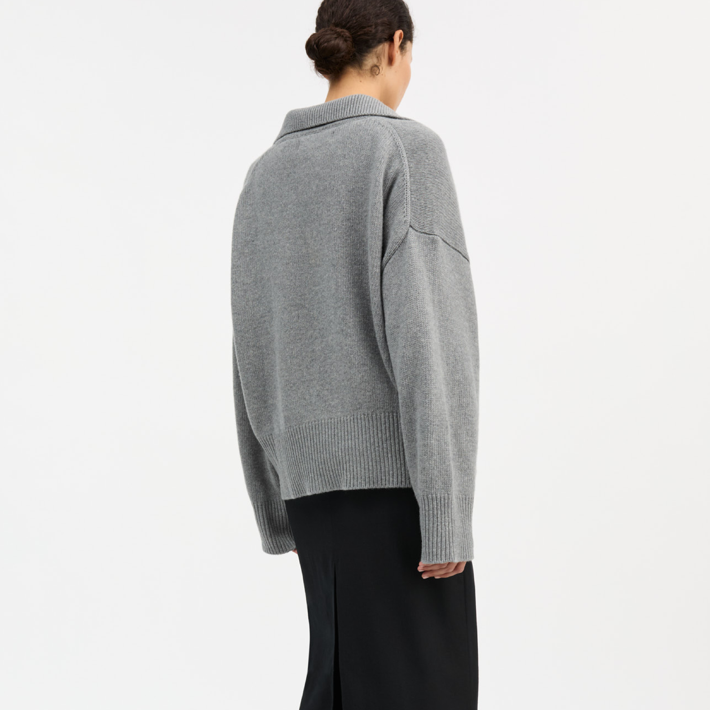 Dean V-Neck Jumper, Grey Melange