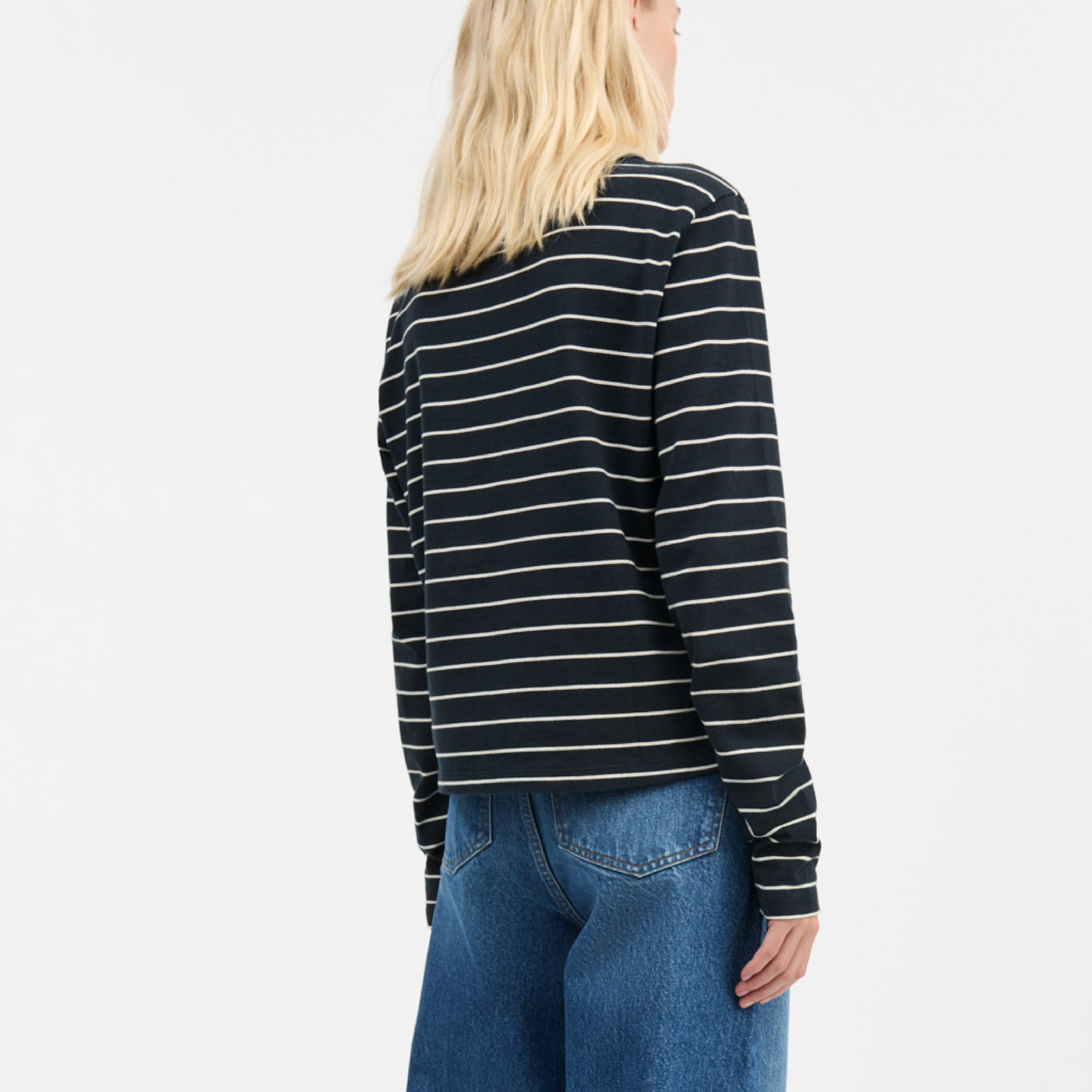 Loui Blouse, Navy/White Stripe