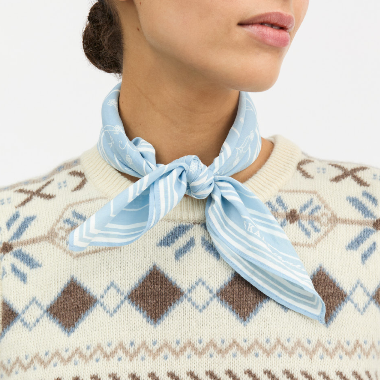 Skall Classic Scarf, Sky Blue (55x55 cm)