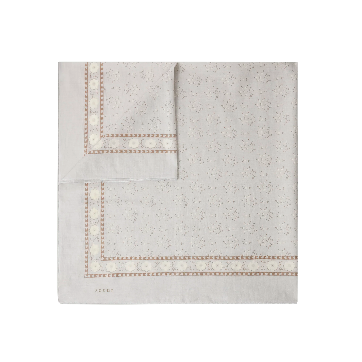 Foulard Classic Tørklæde, Gris Clair/Blanc