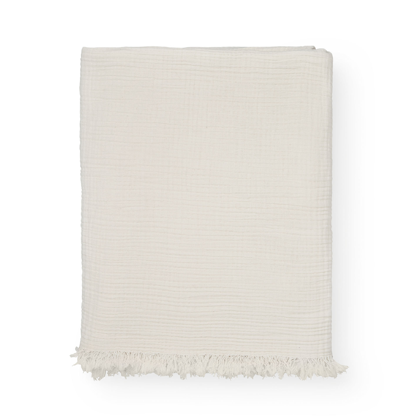 Cotton Throw Rug, Pure Ecru (150x200)