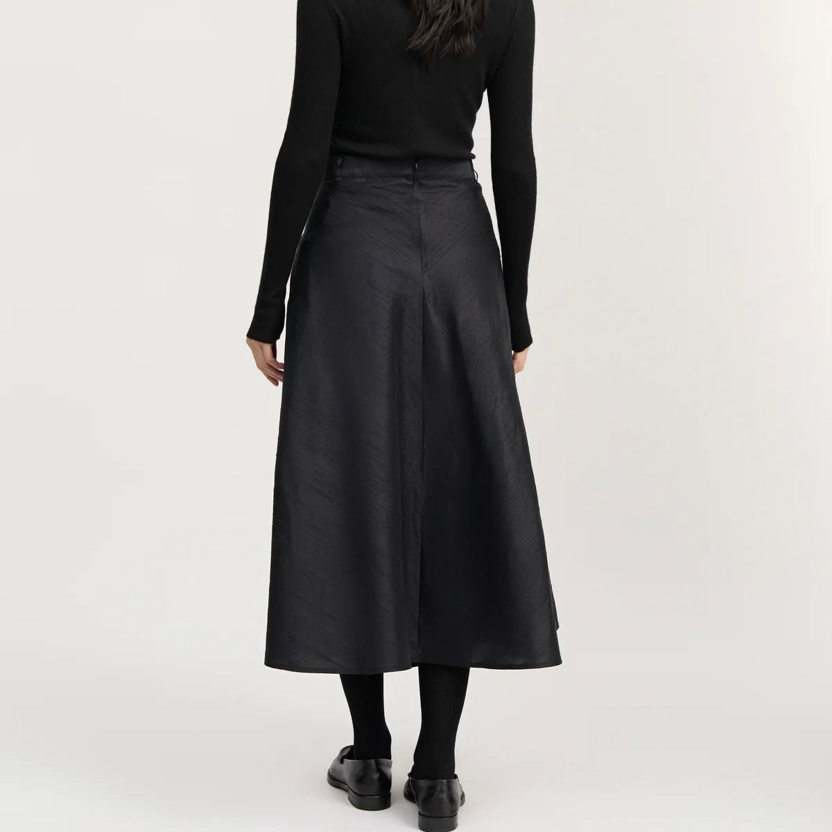 Bea Skirt Silk, Black Navy