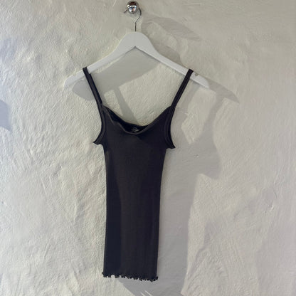 Uld & Silke Rib Top, Taupe 3440