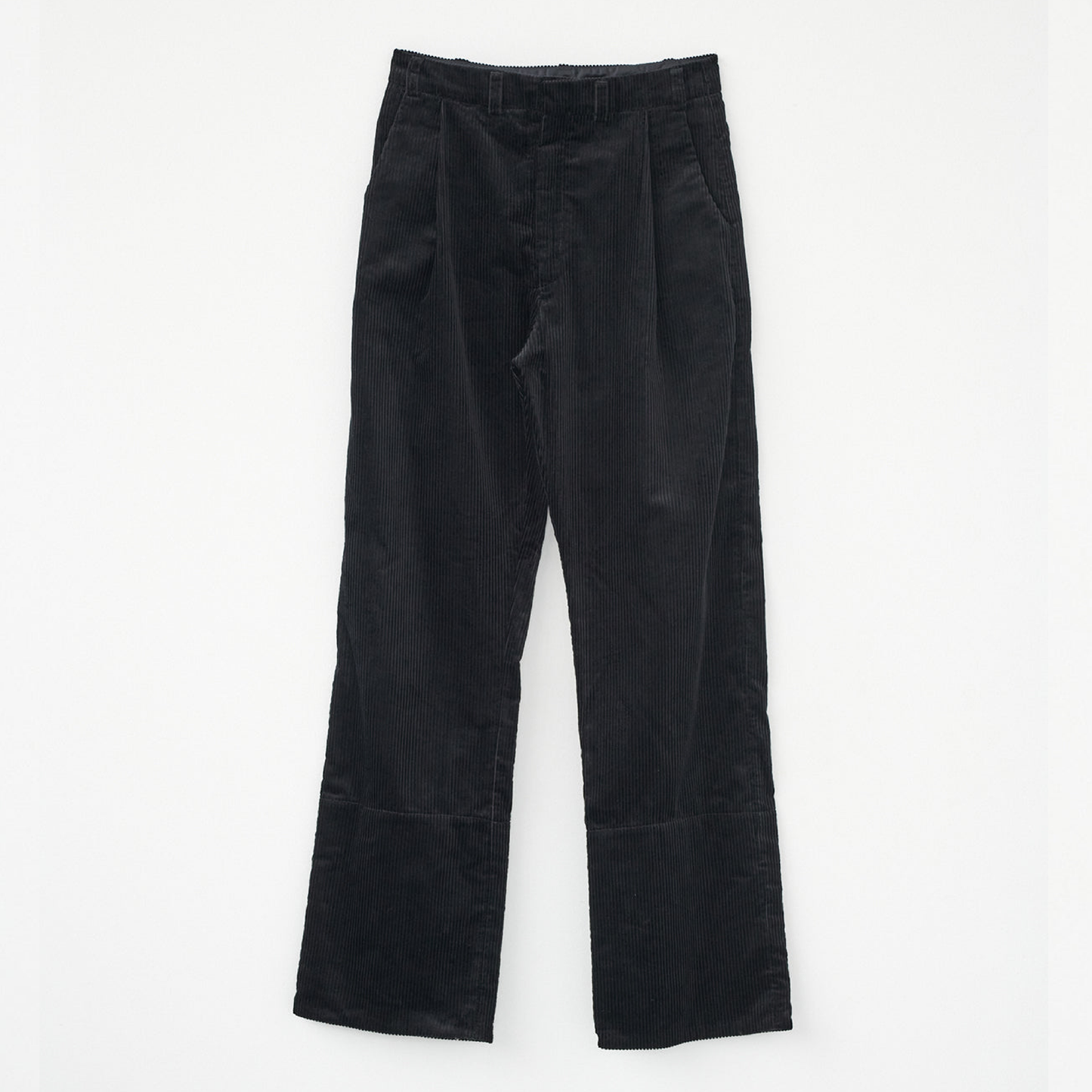 Corduroy Box Trousers, Black