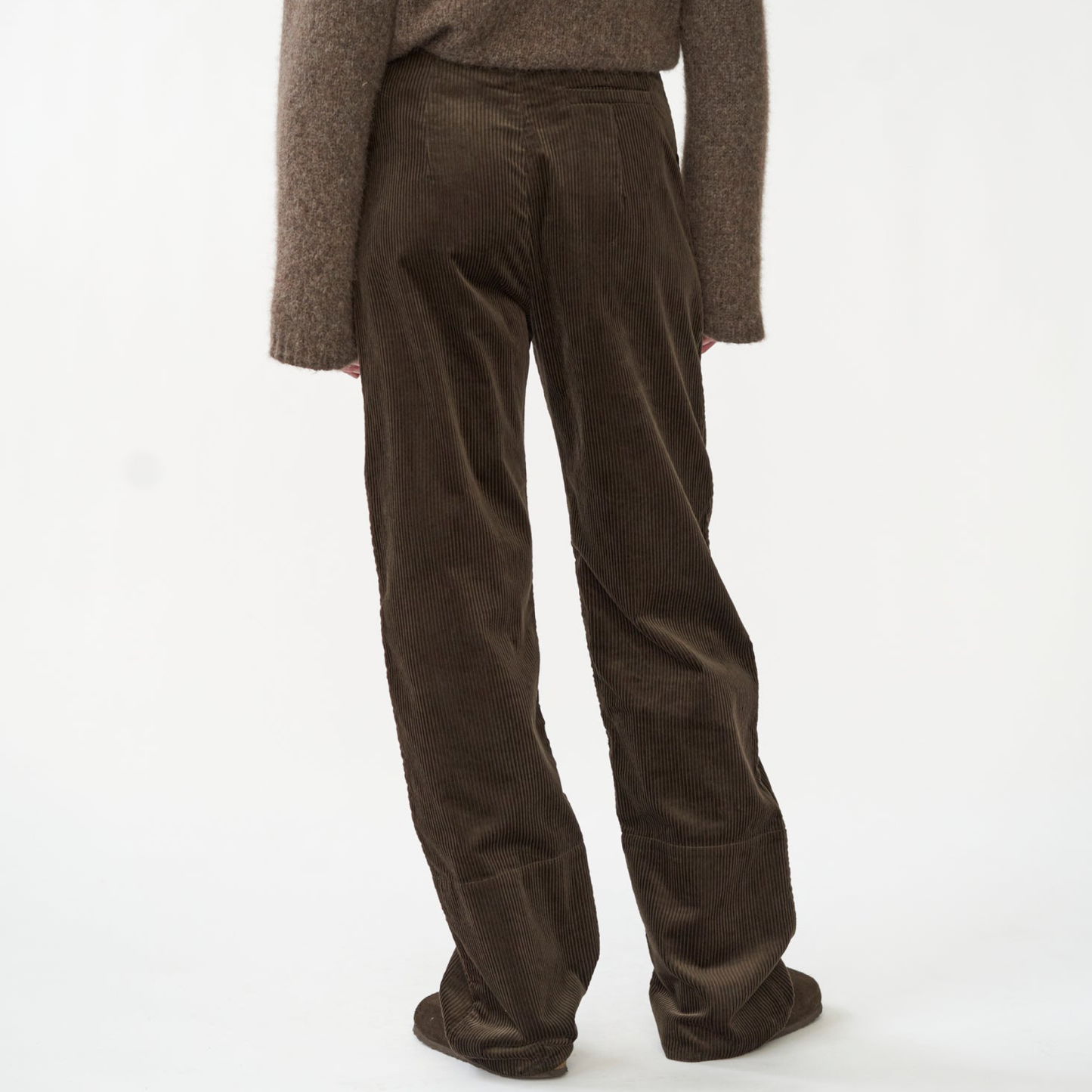 Corduroy Box Trousers, Dark Brown