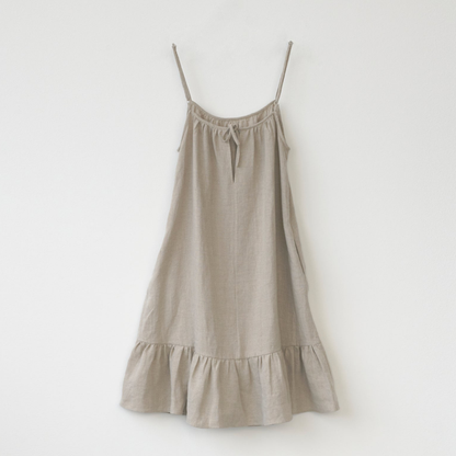 Linen Bias Dress, Nature