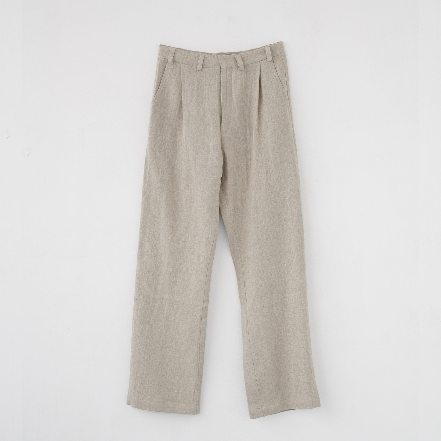 Linen Box Trousers, Nature