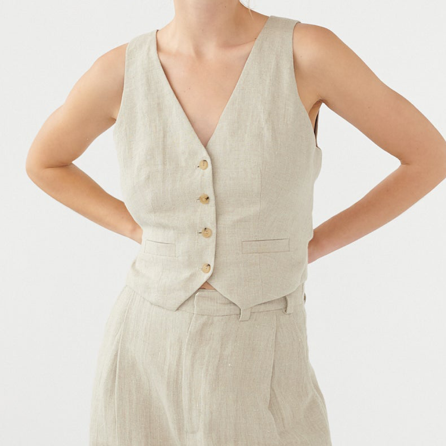 Linen Vest, Nature