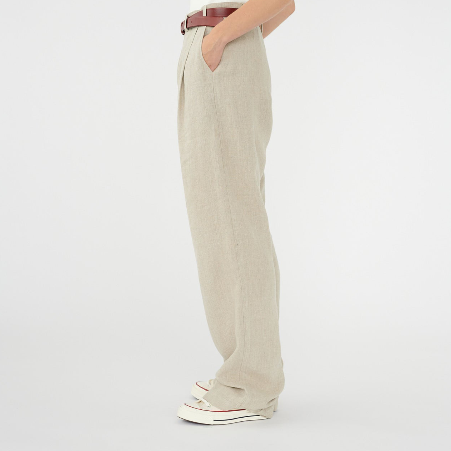 Linen Box Trousers, Nature