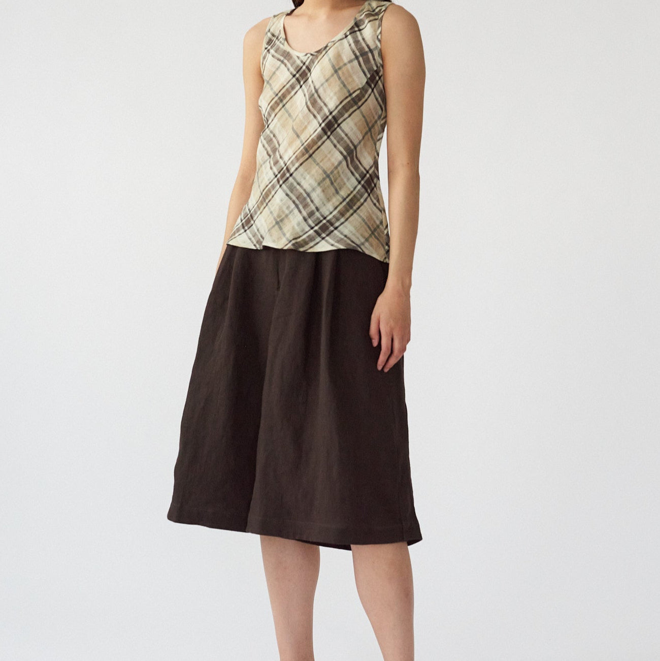 Linen Culottes, Dark Brown