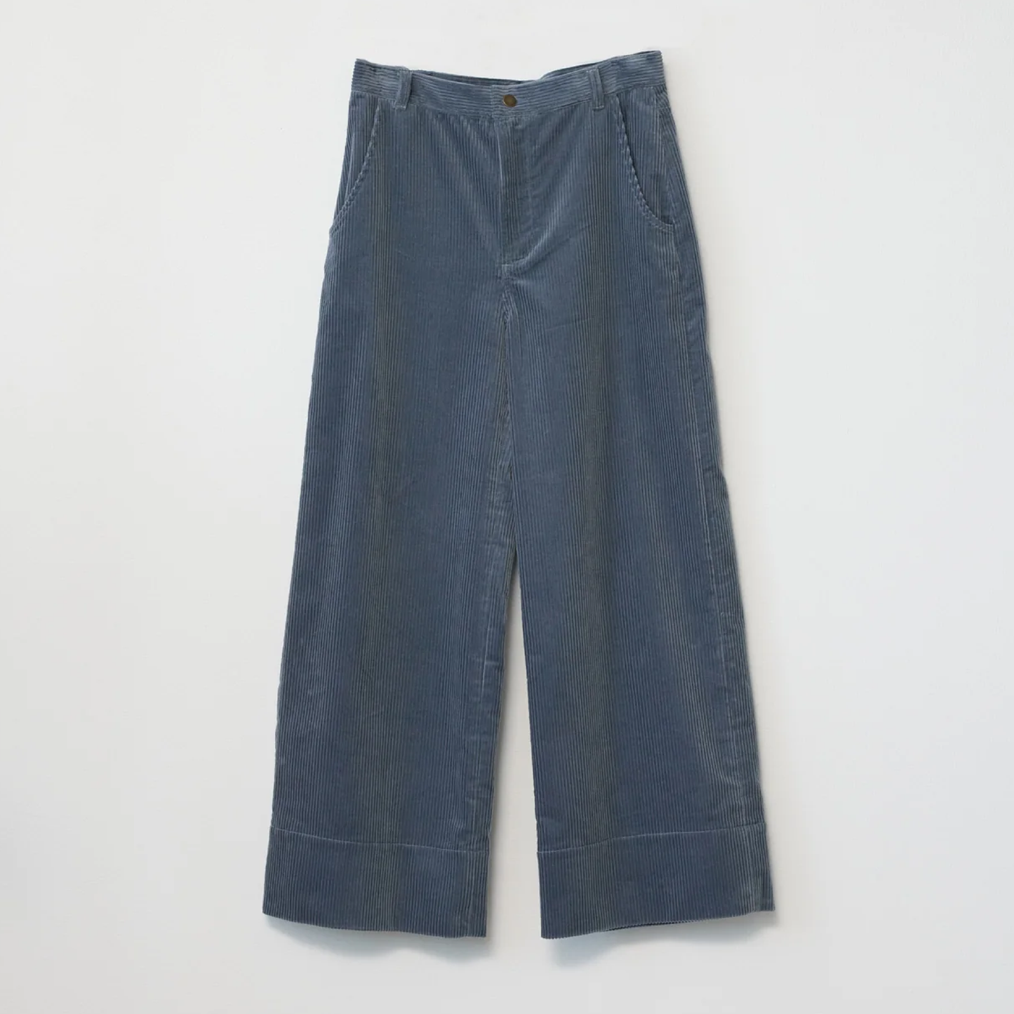Corduroy Wide Pants, Dove Blue