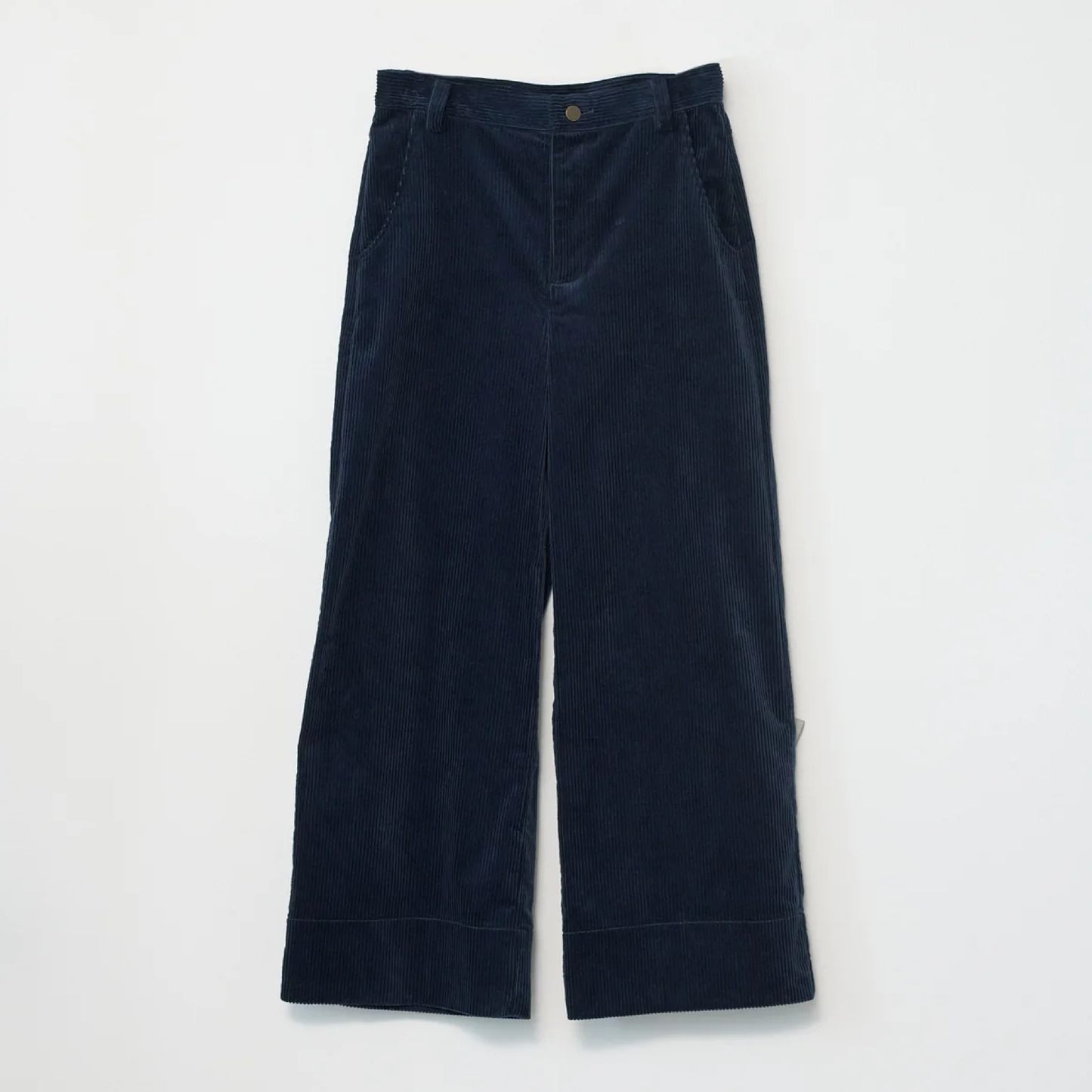 Corduroy Wide Pants, Navy