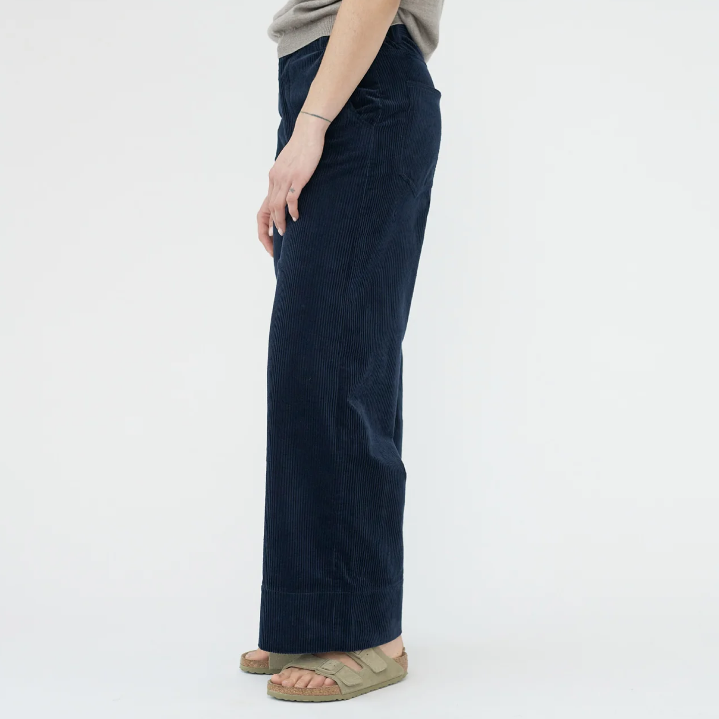 Corduroy Wide Pants, Navy