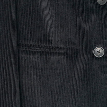 Corduroy Straight Blazer, Black