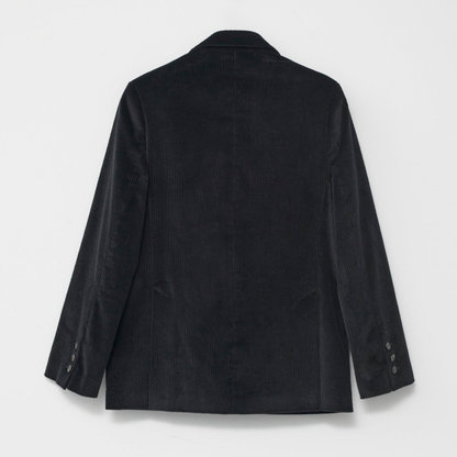 Corduroy Straight Blazer, Black