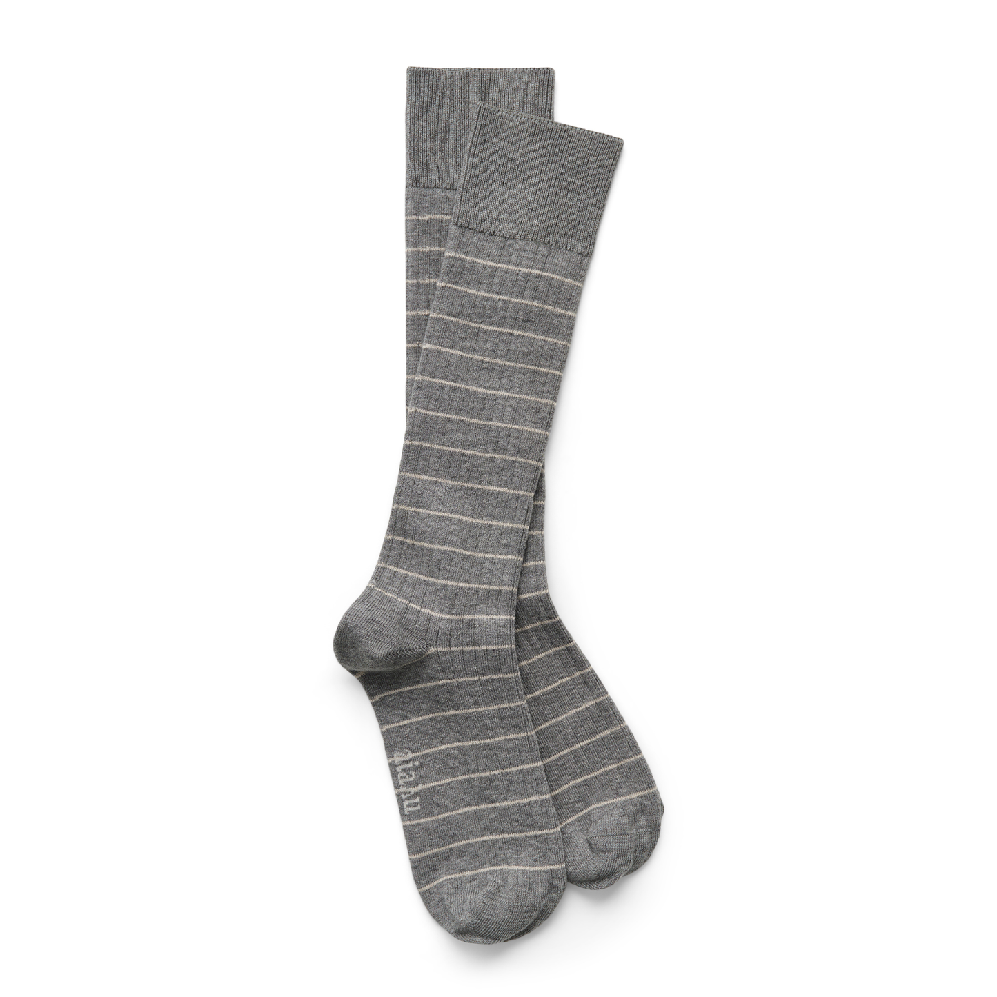 Cotton Long Socks, Mix Grey Melange