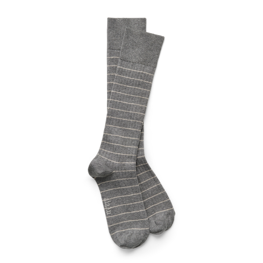 Cotton Long Socks, Mix Grey Melange