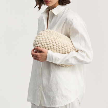 Linn Clutch, Pure Ecru