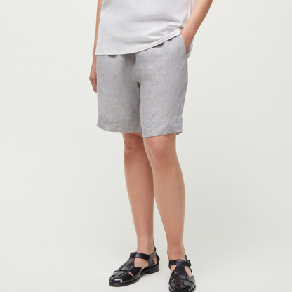 Shorts Long Linen, Grey