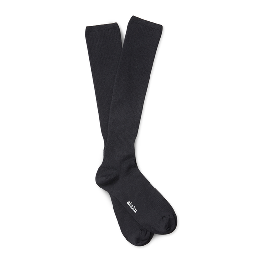 Wool Knee Socks, Black