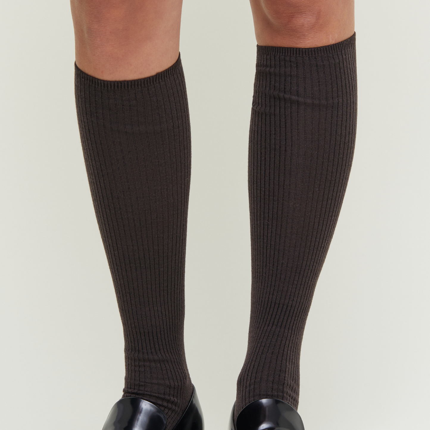 Wool Knee Socks, Brown