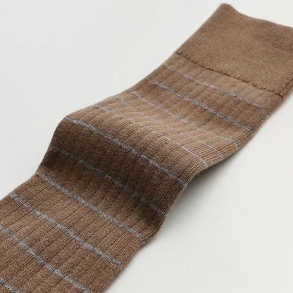 Cotton Long Socks, Mix Chestnut