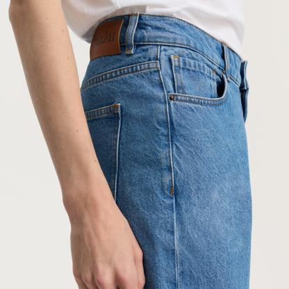 Cooper Highwaist Straight Jeans, Clear Blue