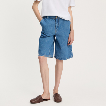 Carlo Denim Shorts, Clear Blue