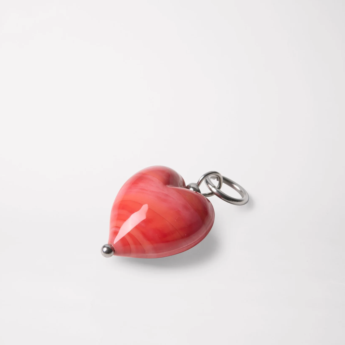 Uma Pendant, Coral/Silver