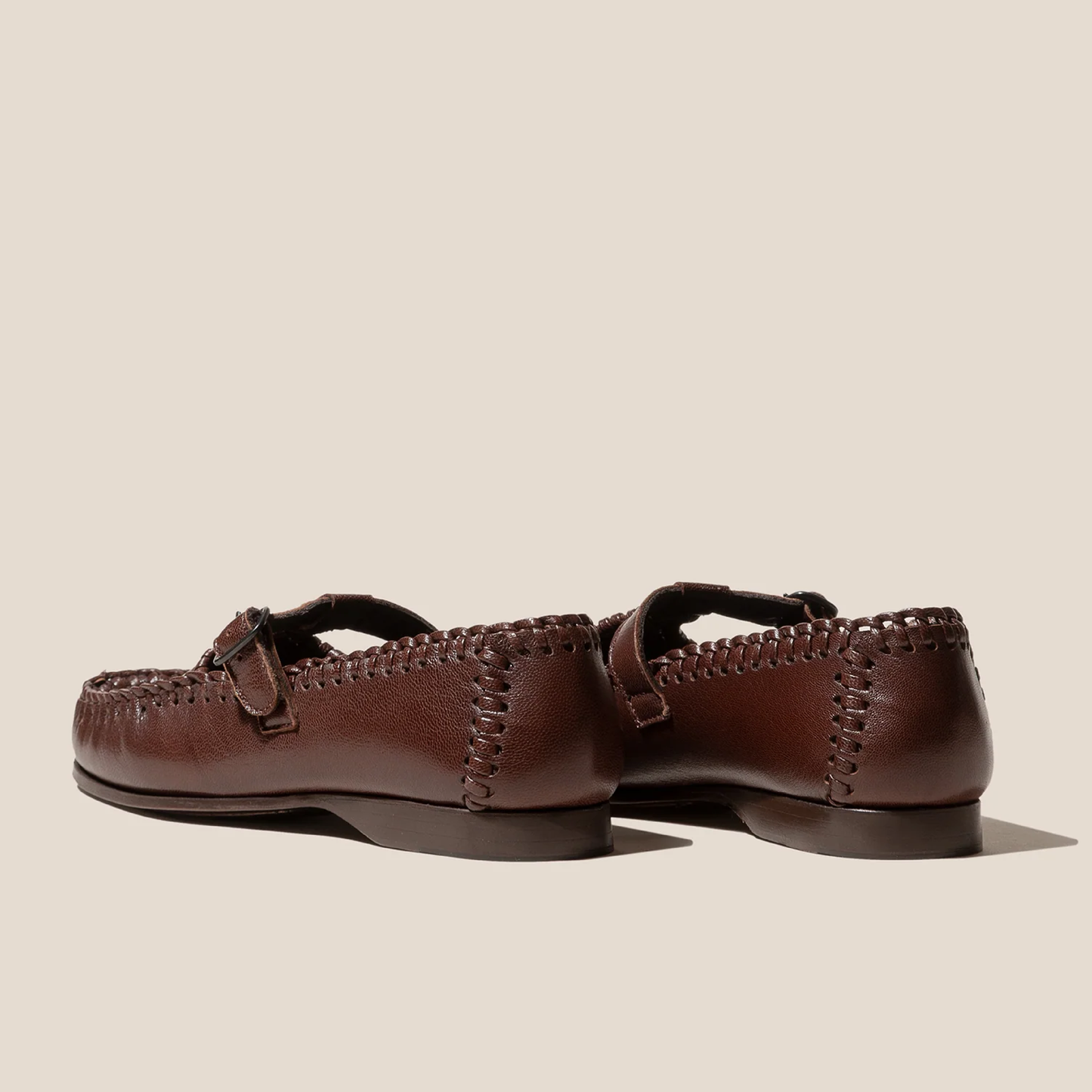 Alcover Supple Shiny T-Bar Loafers, Chestnut