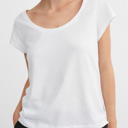 Andy Wide Neck Tee, Optic White