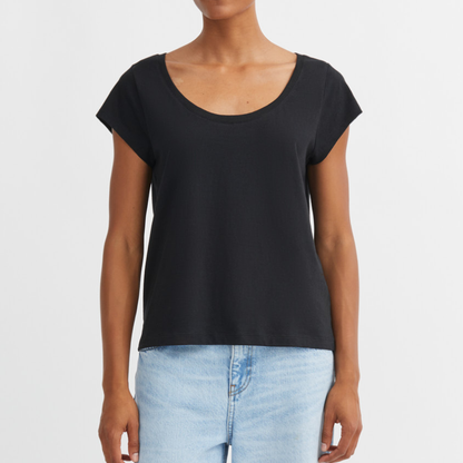 Andy Wide Neck Tee, Black