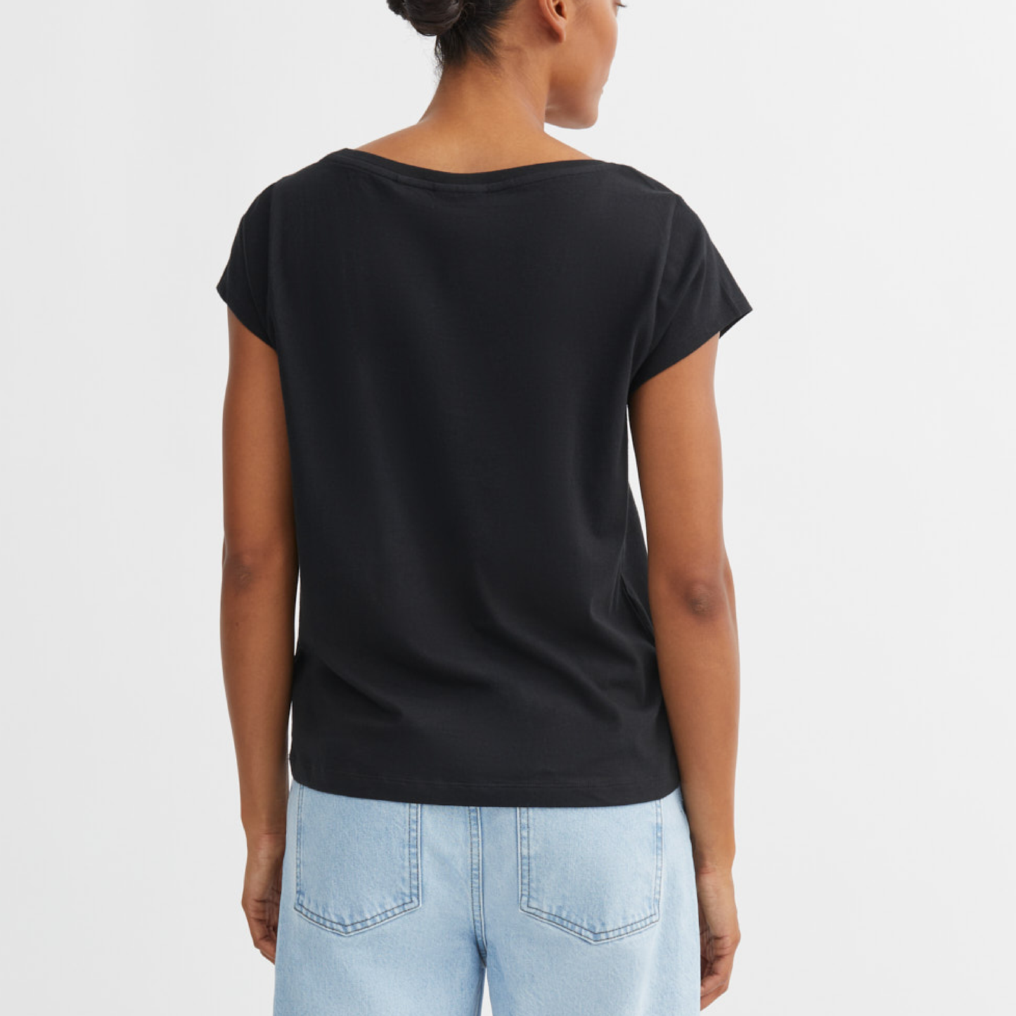 Andy Wide Neck Tee, Black