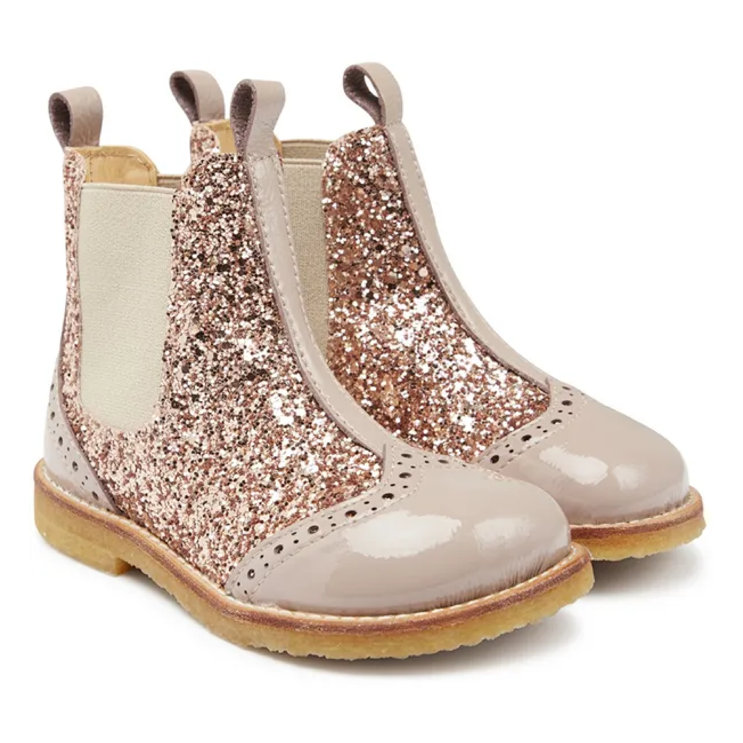 Chelsea Boot With Glitter, Dusty Almond