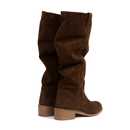 Ann Støvle, Calf Suede Dark Brown
