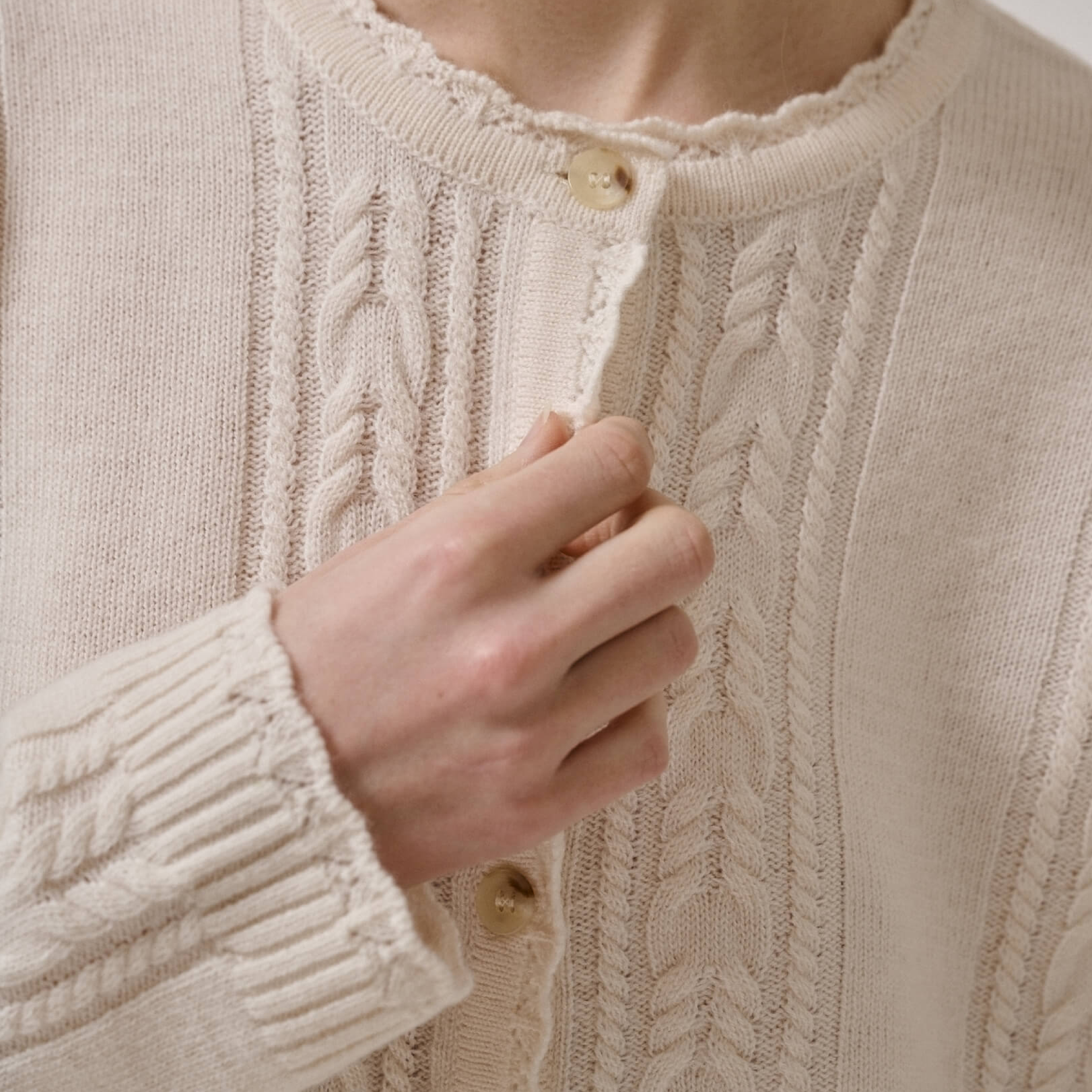 Meadow ls Cardigan, Creme
