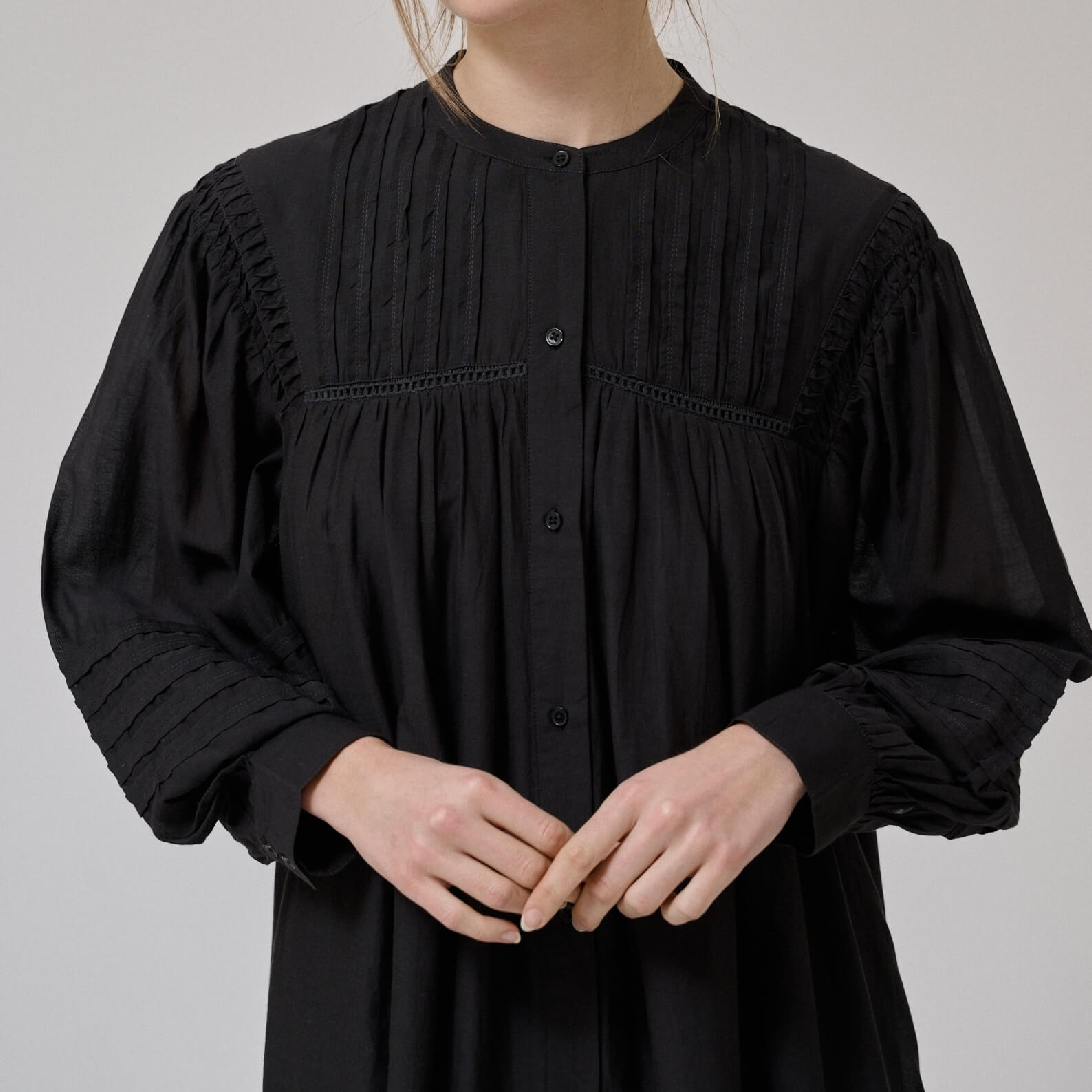 Dew ls Shirt Dress, Black
