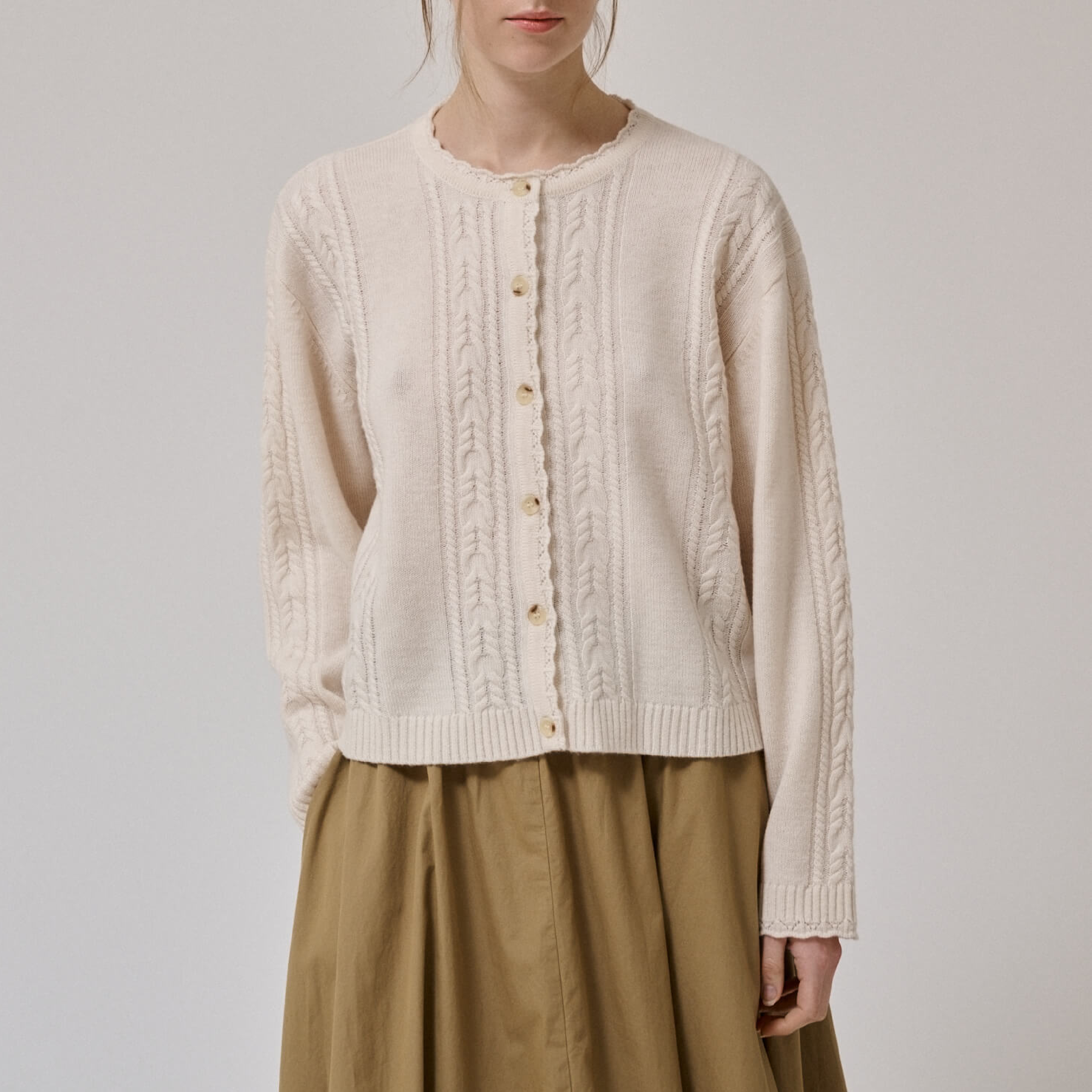 Meadow ls Cardigan, Creme