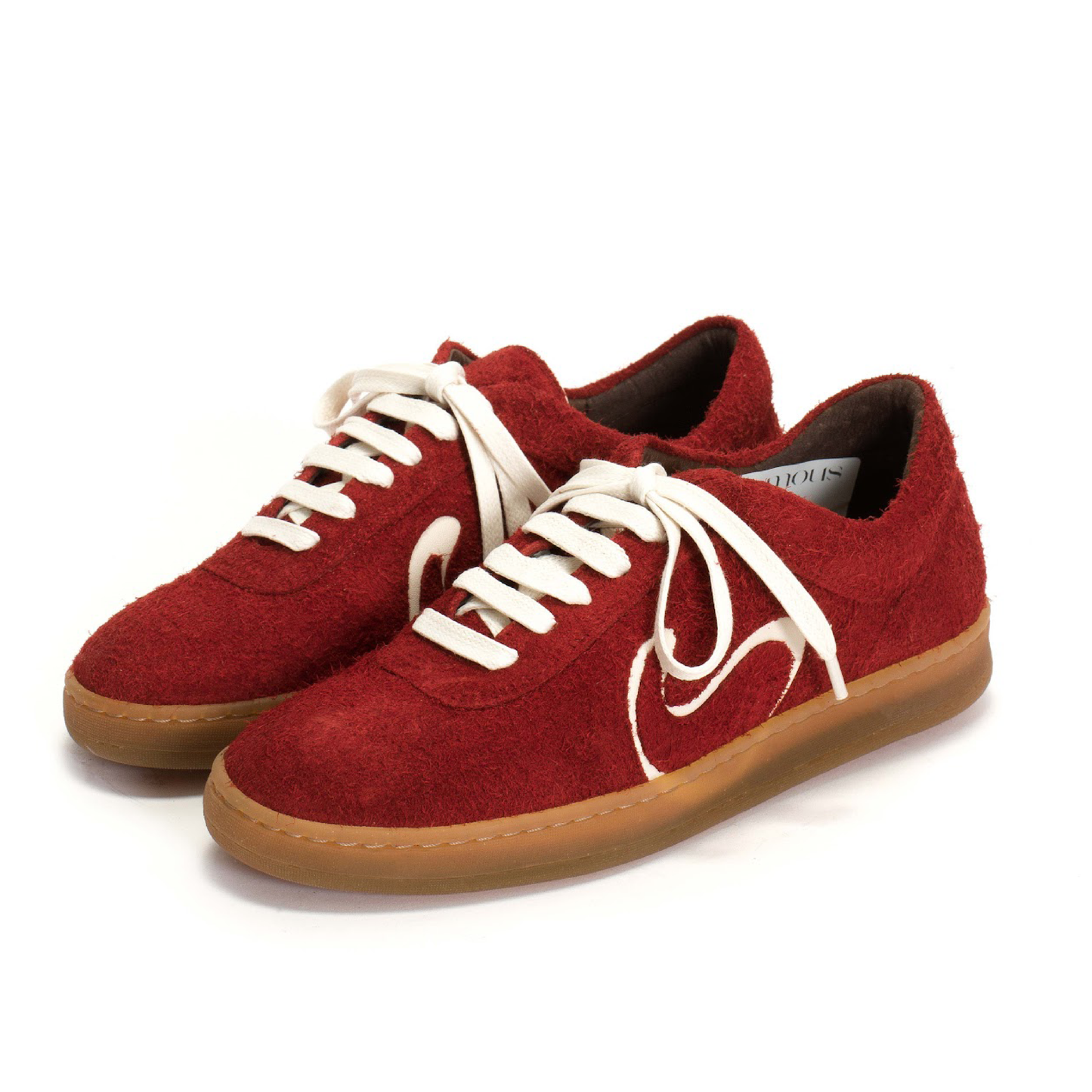 Blaire Plushed Calf Suede Sneakers, Ruby Red