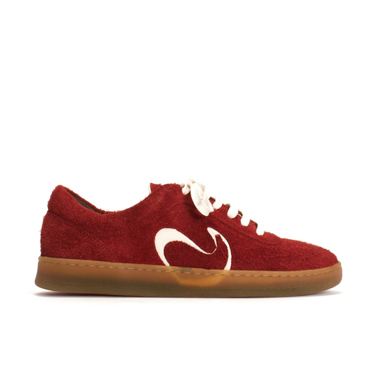 Blaire Plushed Calf Suede Sneakers, Ruby Red