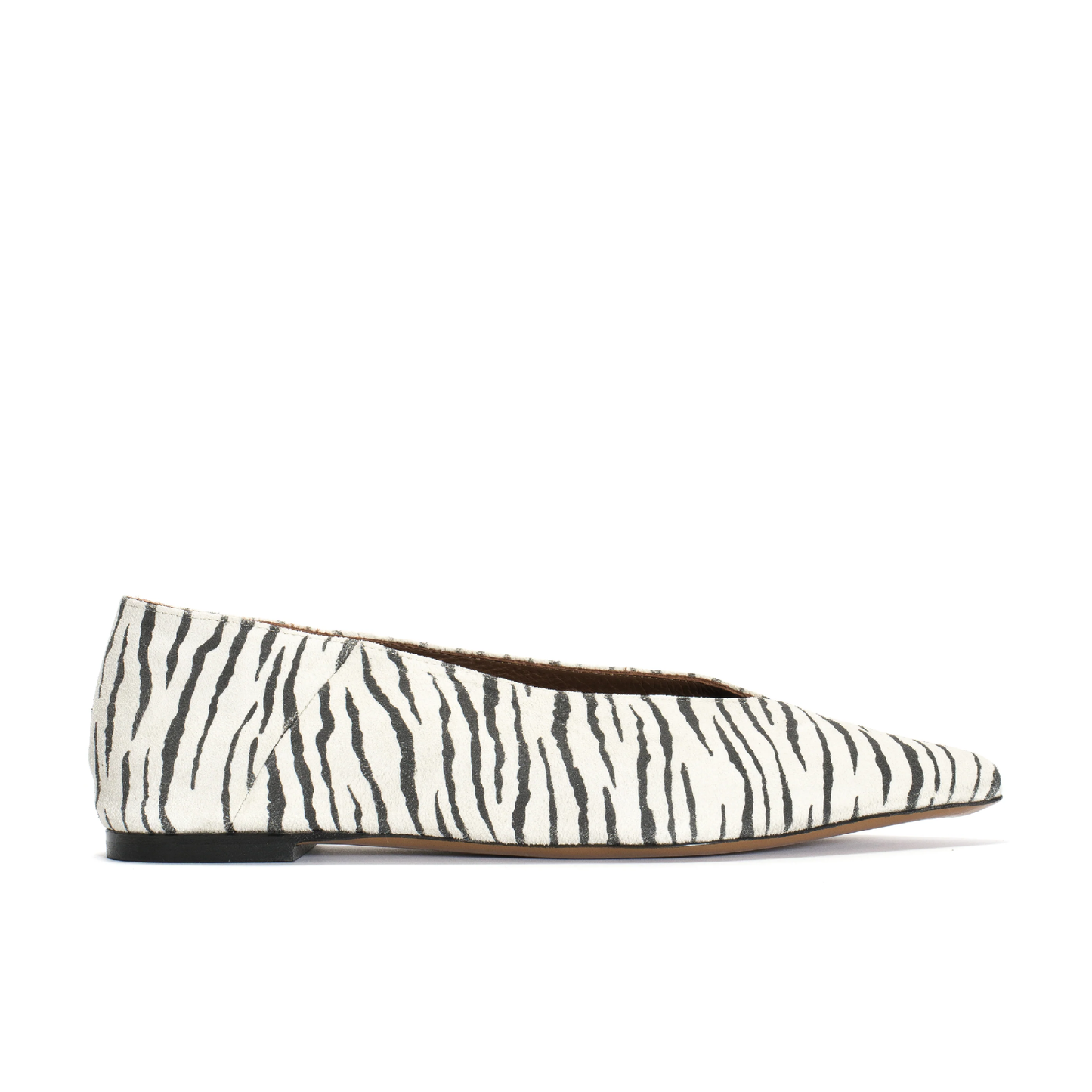 Cassie Calf Suede Ballerina, Zebra