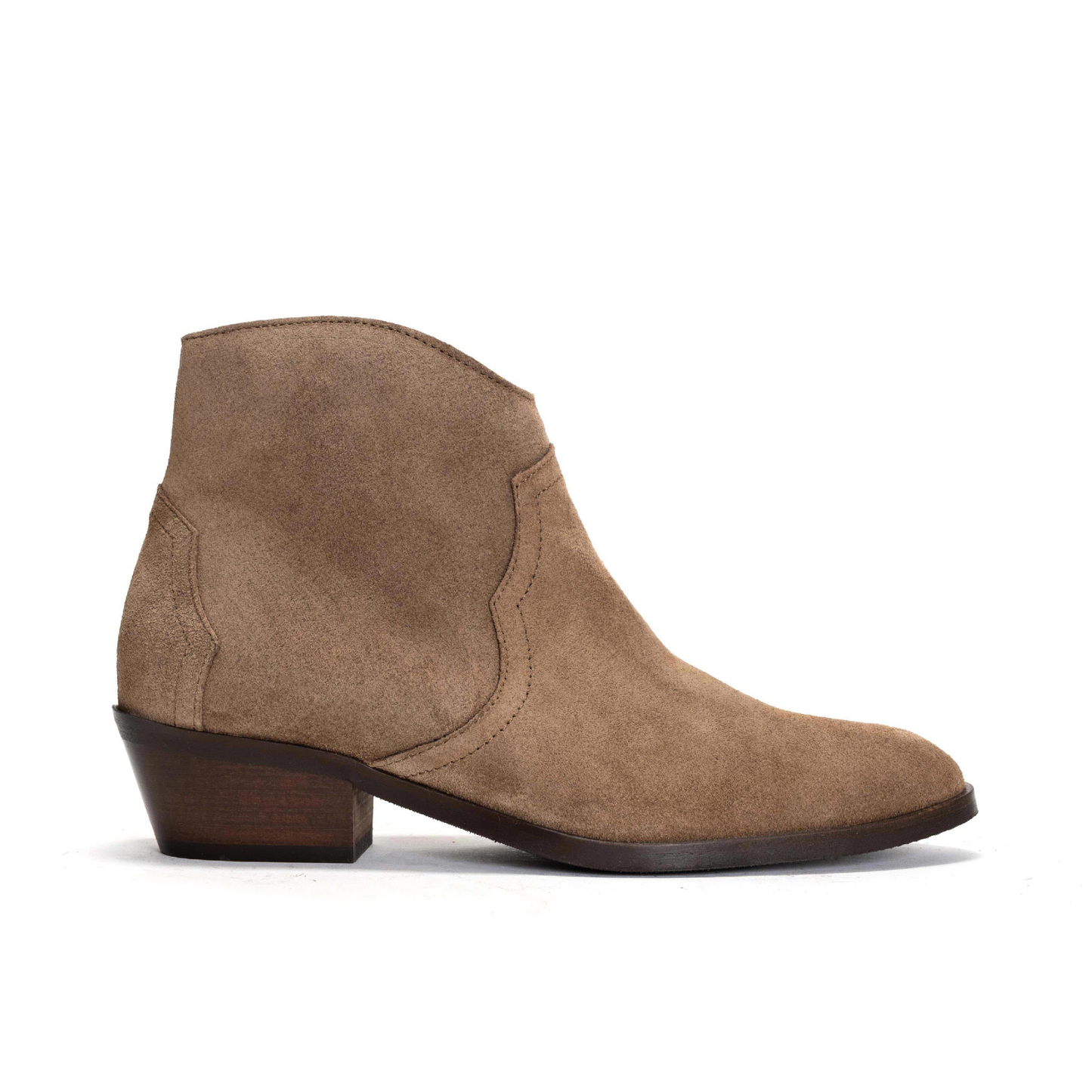 Fiona Calf Suede Støvle, Mushroom