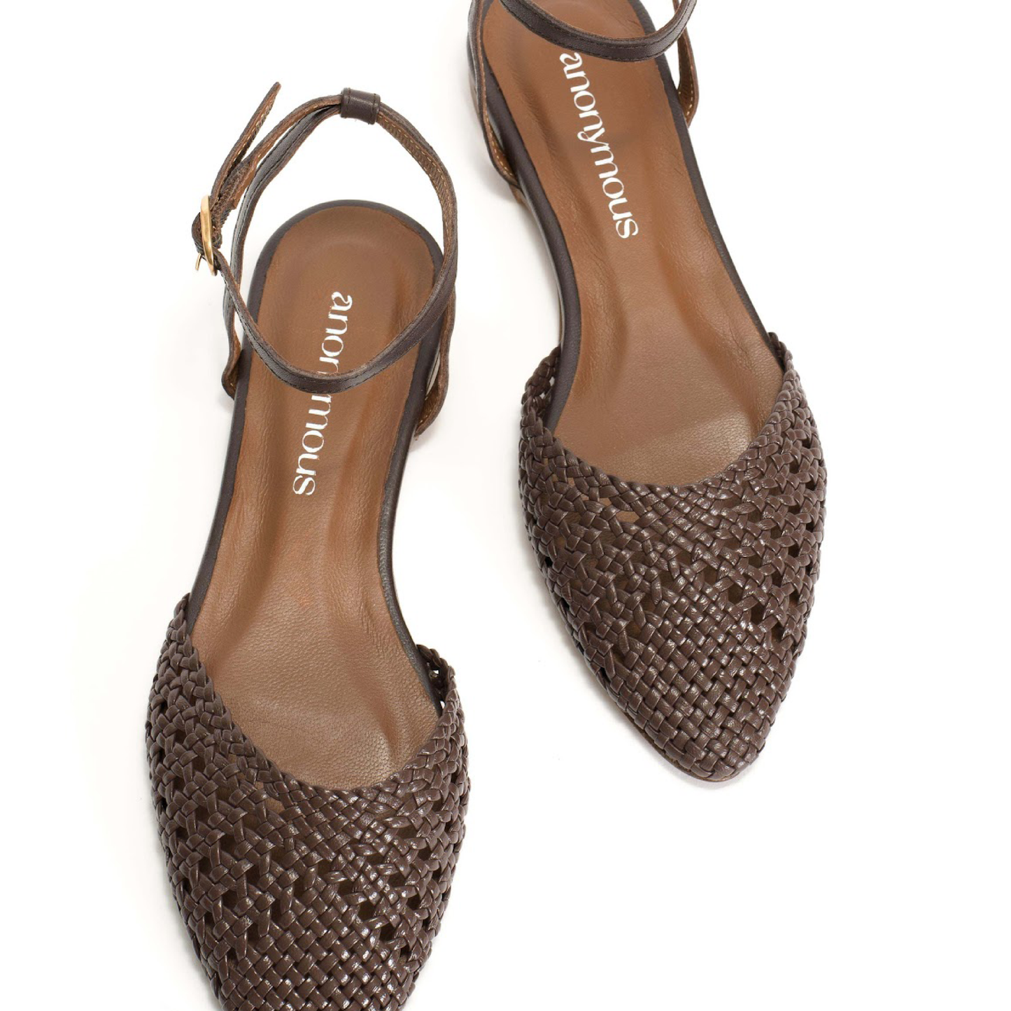 Senara Braided Leather Sandaler, Coffee Brown