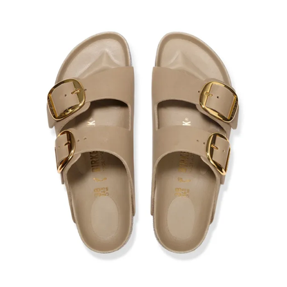 Arizona Big Buckle Oiled Leather Sandaler, Tabacco Brown