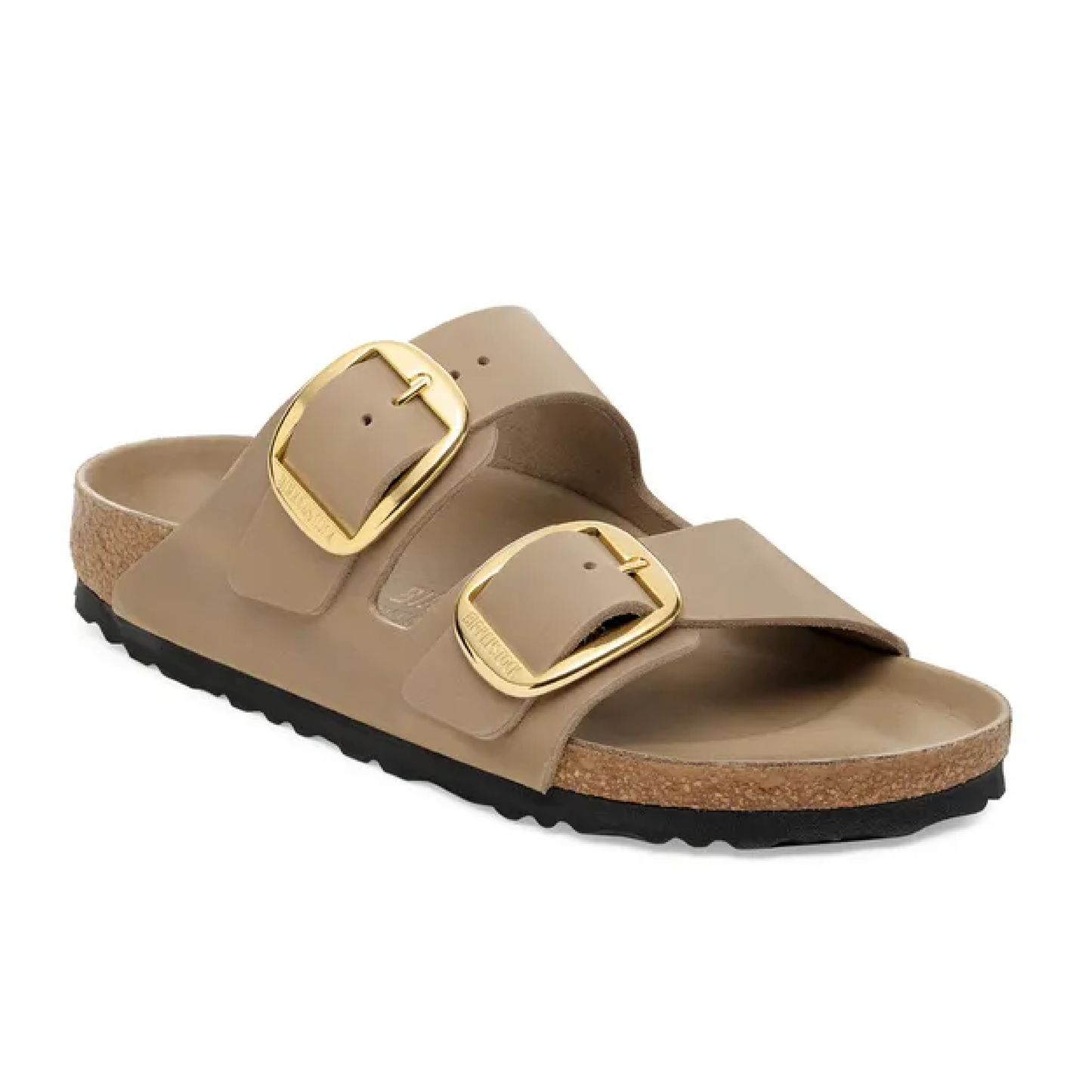 Arizona Big Buckle Oiled Leather Sandaler, Tabacco Brown