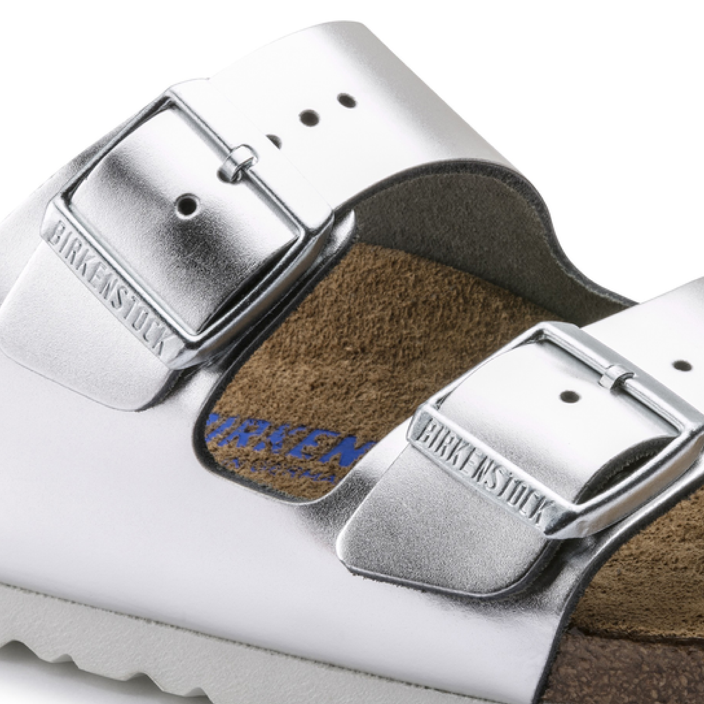 Arizona Natural Leather Sandaler, Metallic Silver