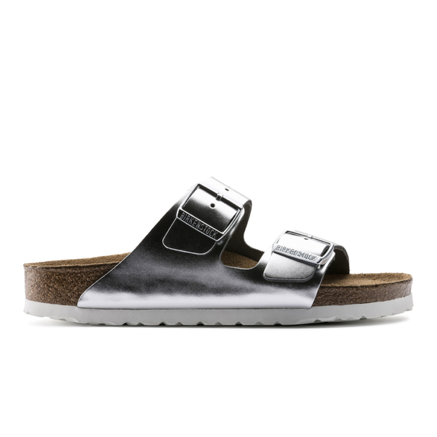 Arizona Natural Leather Sandaler, Metallic Silver