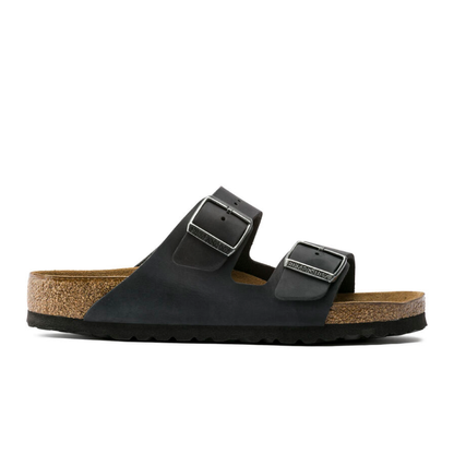 Arizona Oiled Leather Sandaler, Black