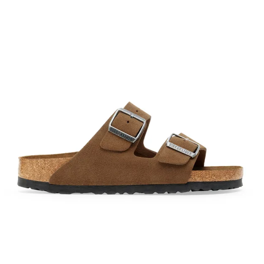 Arizona Soft Footbed Suede Sandaler, Dark Tea