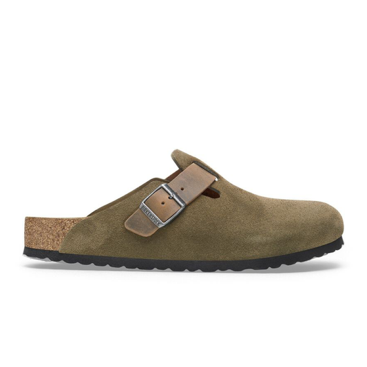 Boston Mixed Leather Slippers, Thyme